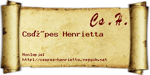 Csépes Henrietta névjegykártya